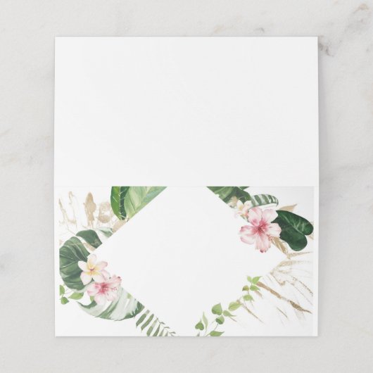 Tropische monstera bloemenbruiloft plaats kaarten plaatskaartje (Buitenkant ongevouwen)