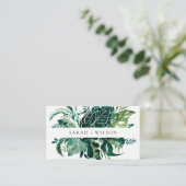 Tropische monstera Blue Foliage Weddenschap Websit Visitekaartje (Staand voorkant)