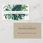 Tropische monstera Blue Foliage Weddenschap Websit Visitekaartje (Voorkant / Achterkant)