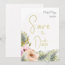 Tropische Monstera Boho Bloemschildering Watercolo Save The Date