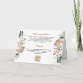 Tropische Monstera Boho Pampas QR Code Huwelijk (Achterkant)