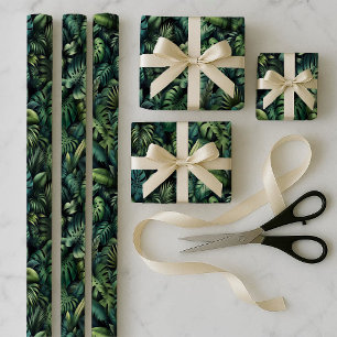 Tropische Monstera Botanische Groene Inpakbundel Inpakpapier Vel
