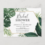 Tropische Monstera Bridal Shower Invitation Briefkaart<br><div class="desc">Nodig iedereen uit met deze mooie bruiddoucheuitnodiging! Bewerk eenvoudig alle informatie! Verander zelfs het achterontwerp,  of laat het leeg!</div>