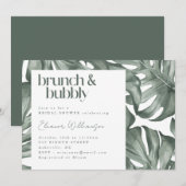 Tropische Monstera Bruidsbrunch Mousserende Bruids Kaart (Voorkant / Achterkant)
