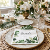 Tropische Monstera Bruiloftsontbijt Servetten