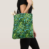 Tropische Monstera Canvas tas of Crossbody tas (Dichtbij)