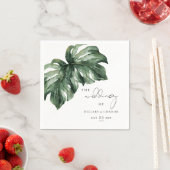 Tropische Monstera elegante bruiloft Servet (Insitu)