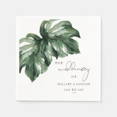 Tropische Monstera elegante bruiloft Servet (Voorkant)