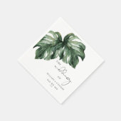 Tropische Monstera elegante bruiloft Servet (Hoek)
