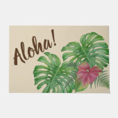 Tropische monstera en anthurium aloha deurmat (Voorkant)