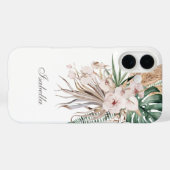 Tropische Monstera en Orchidee aangepaste naam Case-Mate iPhone Case (Achterkant (horizontaal))