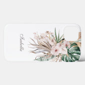 Tropische Monstera en Orchidee aangepaste naam Case-Mate iPhone Case (Achterkant (horizontaal))