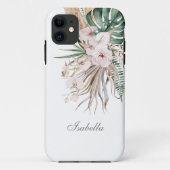 Tropische Monstera en Orchidee aangepaste naam Case-Mate iPhone Case (Achterkant)