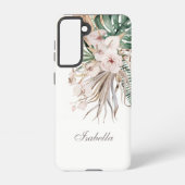 Tropische Monstera en Orchidee aangepaste naam Samsung Galaxy Hoesje (Achterkant)