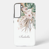 Tropische Monstera en Orchidee aangepaste naam Samsung Galaxy Hoesje (Achterkant)