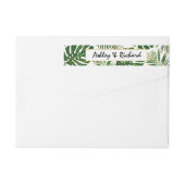 Tropische monstera en palmbladeren bruiloft (Achterkant)