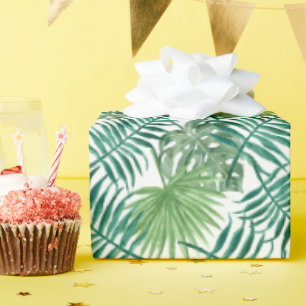 Tropische Monstera en palmbladeren Cadeaupapier