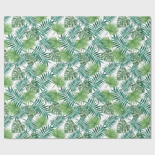 Tropische monstera en palmbladeren cadeaupapier (Vlak)