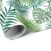 Tropische monstera en palmbladeren cadeaupapier (Rol Hoek)