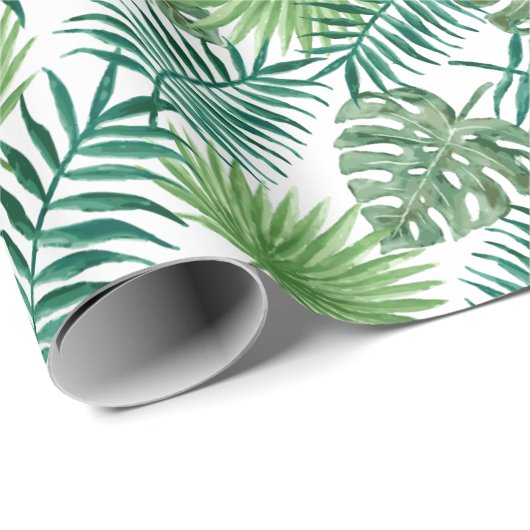 Tropische monstera en palmbladeren cadeaupapier (Rol Hoek)
