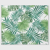 Tropische monstera en palmbladeren cadeaupapier (Vlak)