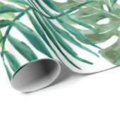 Tropische monstera en palmbladeren cadeaupapier (Rol Hoek)