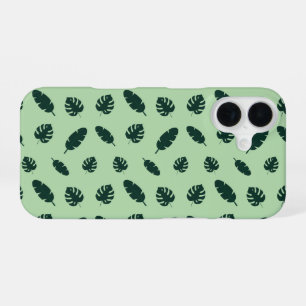 Tropische Monstera en Palmbladeren Naadloos Patroo iPhone 16 Hoesje