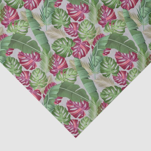 Tropische monstera en palmbladeren tissuepapier (Detail)