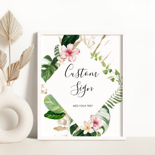 Tropische monstera floral Custom Poster