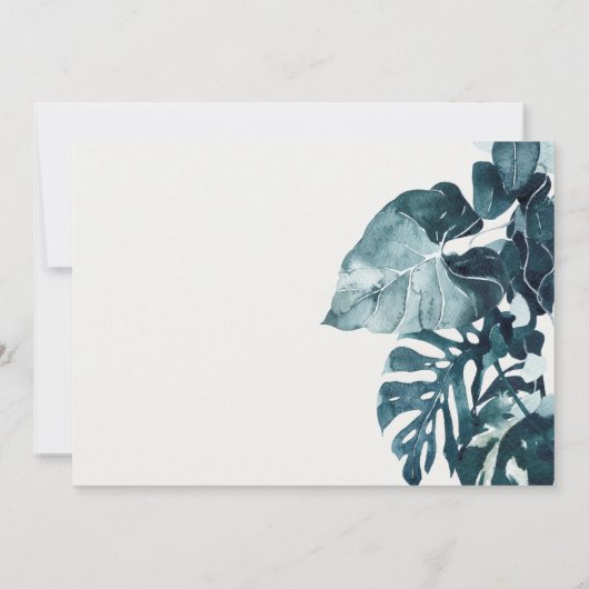 Tropische Monstera Foliage Couples Shower Invite Bedankkaart (Achterkant)