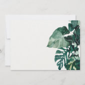 Tropische monstera Foliage Green Wedding Invite Bedankkaart (Achterkant)