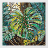 Tropische Monstera Glas in lood kunst Raamsticker (Vel)