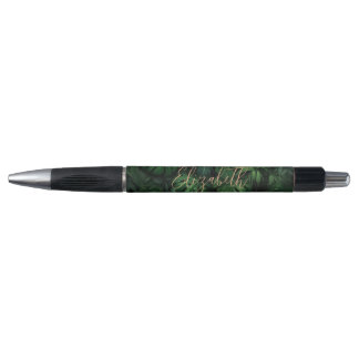 Tropische Monstera Gouden Script Naam Pen