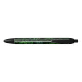 Tropische Monstera Gouden Script Naam Zwarte Inkt Pen (Achterkant)