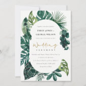 Tropische monstera Green Capsule Wedding Invite Bedankkaart (Voorkant)