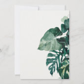 Tropische monstera Green Capsule Wedding Invite Bedankkaart (Achterkant)