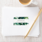 Tropische monstera Green Foliage Leafy Address Etiket (Insitu)