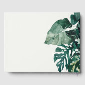 Tropische monstera Green Foliage Leafy Wedding Gastenboek (Achterkant)