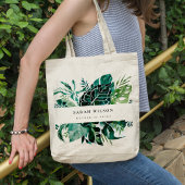 Tropische monstera Green Foliage Moeder van bruid Tote Bag