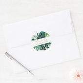 Tropische monstera Green Foliage Weddenschap Bedan Ronde Sticker (Envelop)