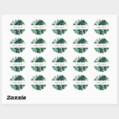 Tropische monstera Green Foliage Weddenschap Bedan Ronde Sticker (Vel)