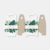 Tropische monstera Green Foliage Weddenschap Bedankdoosjes (Uitgevouwen)