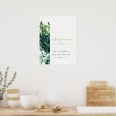 Tropische monstera Green Foliage Weddenschap Welko Poster (Keuken)