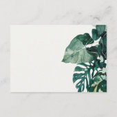 Tropische monstera Green Foliage Wedding Details E Informatiekaartje (Achterkant)