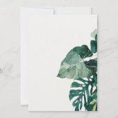 Tropische monstera Green Foliage Wedding Invite Bedankkaart (Achterkant)