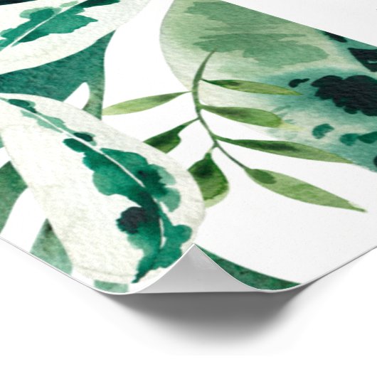 Tropische monstera Green Foliage Weduwschap Welkom Poster (Hoek)