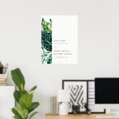 Tropische monstera Green Foliage Weduwschap Welkom Poster (Thuiskantoor)