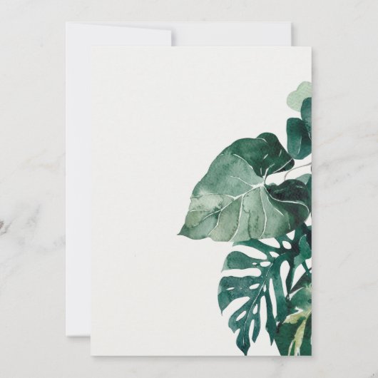 Tropische monstera Green Hexagonal Wedding Invite Bedankkaart (Achterkant)