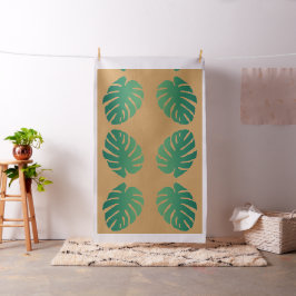 Tropische Monstera Green Leaf Patroon Stof