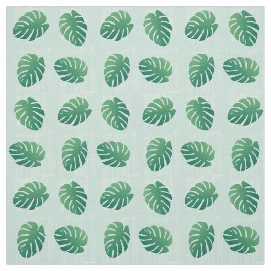 Tropische monstera Green Leaf Pattern Fabric Stof (Swatch)